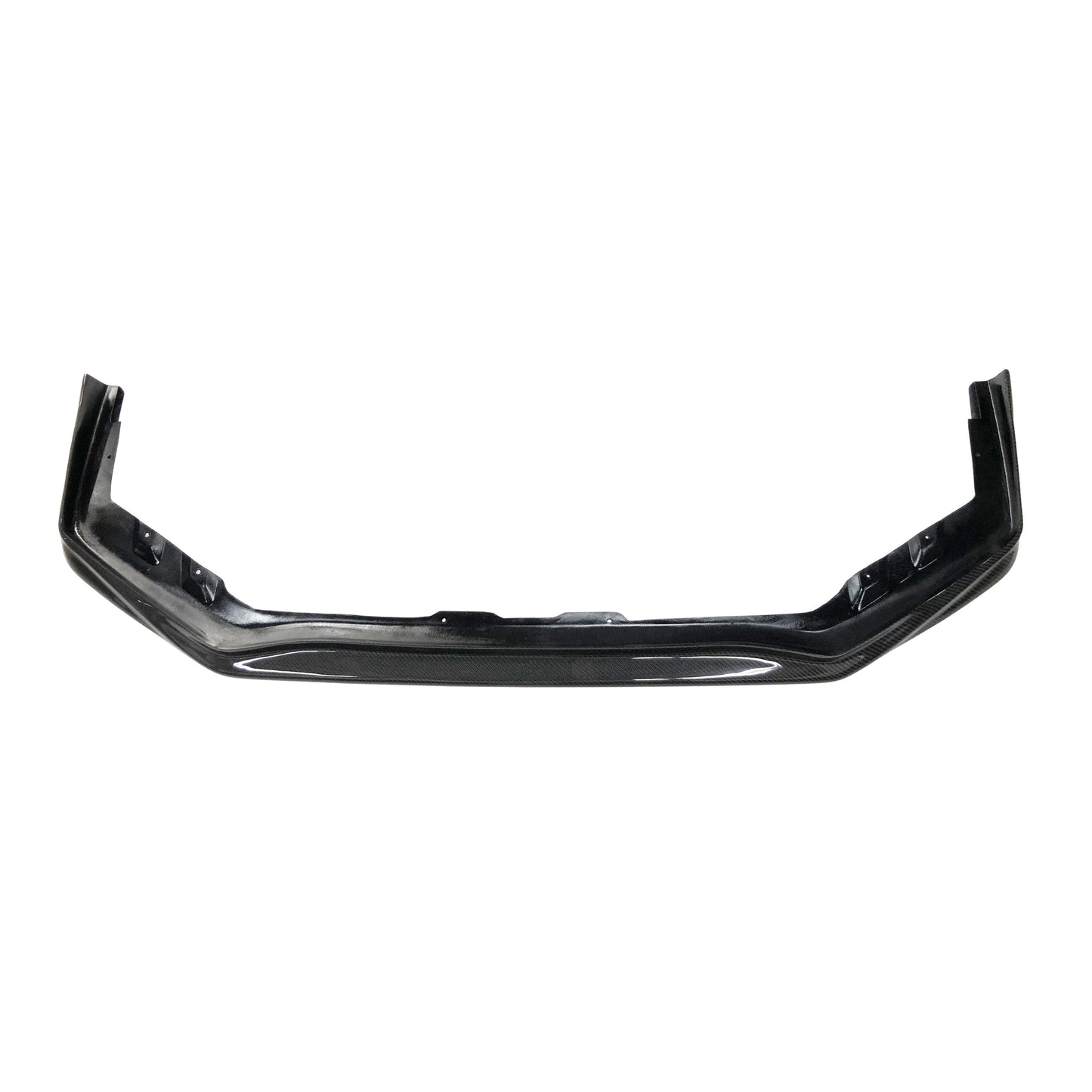 JDMuscle Tanso VR style carbon fiber front lip for 2018-2021 Subaru WRX/STI, shown installed on vehicle front bumper