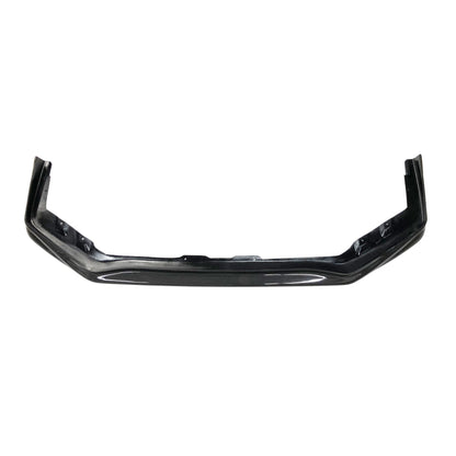 JDMuscle Tanso VR style carbon fiber front lip for 2018-2021 Subaru WRX/STI, shown installed on vehicle front bumper