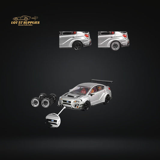 CM Model Subaru WRX STI Varis Widebody Silver 1:64 - Evergreen Kings