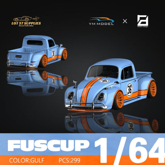 (Pre-Order) YM Model Volkswagen Beetle Pickup FUSCUP Gulf Livery 1:64 - Evergreen Kings