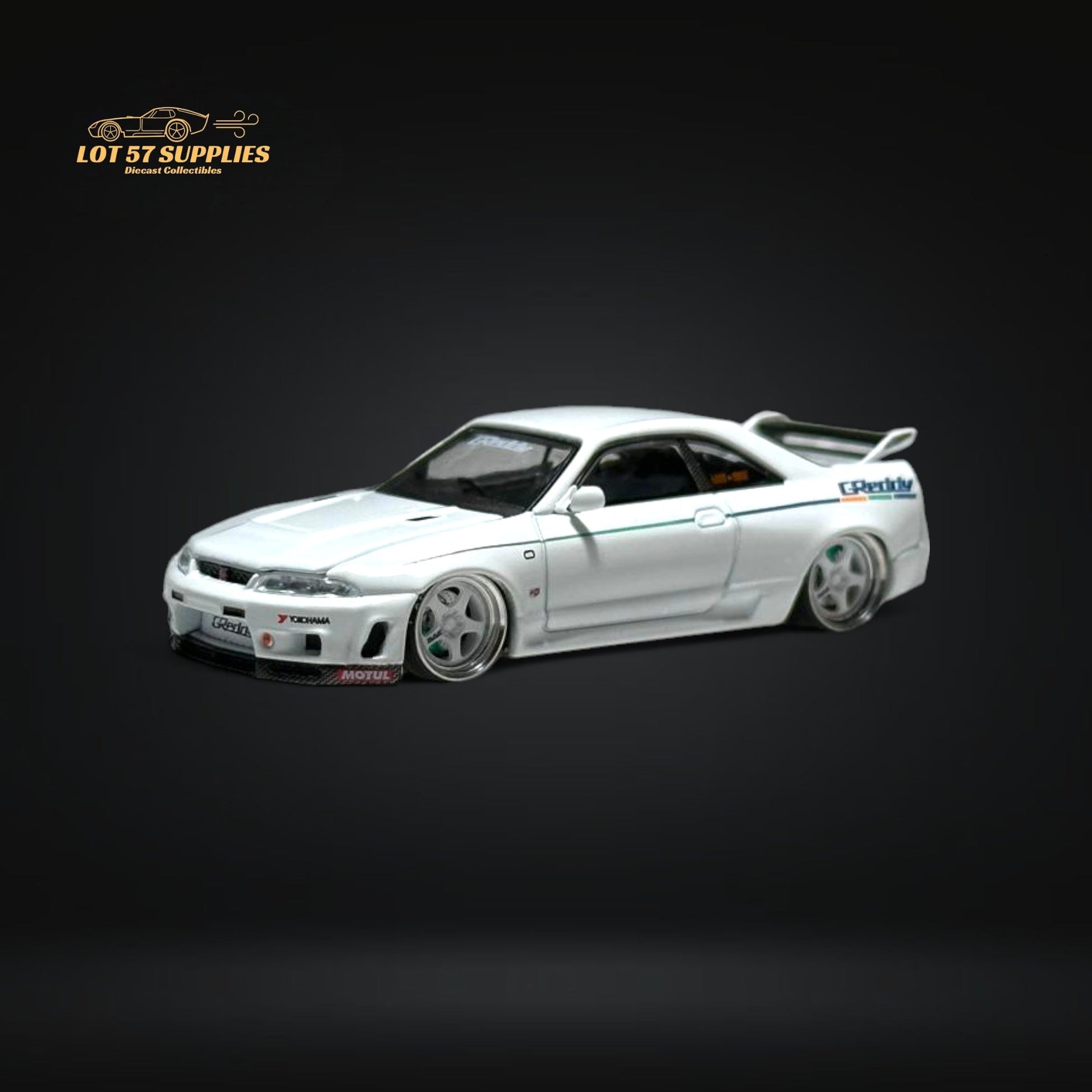 Mini GT Nissan Skyline GT-R R33 Greddy V1 White 1:64 - Evergreen Kings