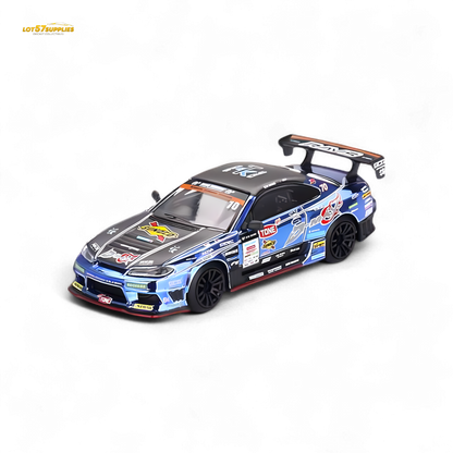 Mini GT Nissan S15 Silvia D-MAX #70 diecast model car, 1:64 scale, detailed Nissan replica from Japan exclusive collection.