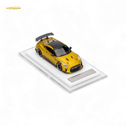 Nissan GT-R R35 Model Idea TOP SECRET 1:64 diecast car, modified version, detailed miniature replica on display.
