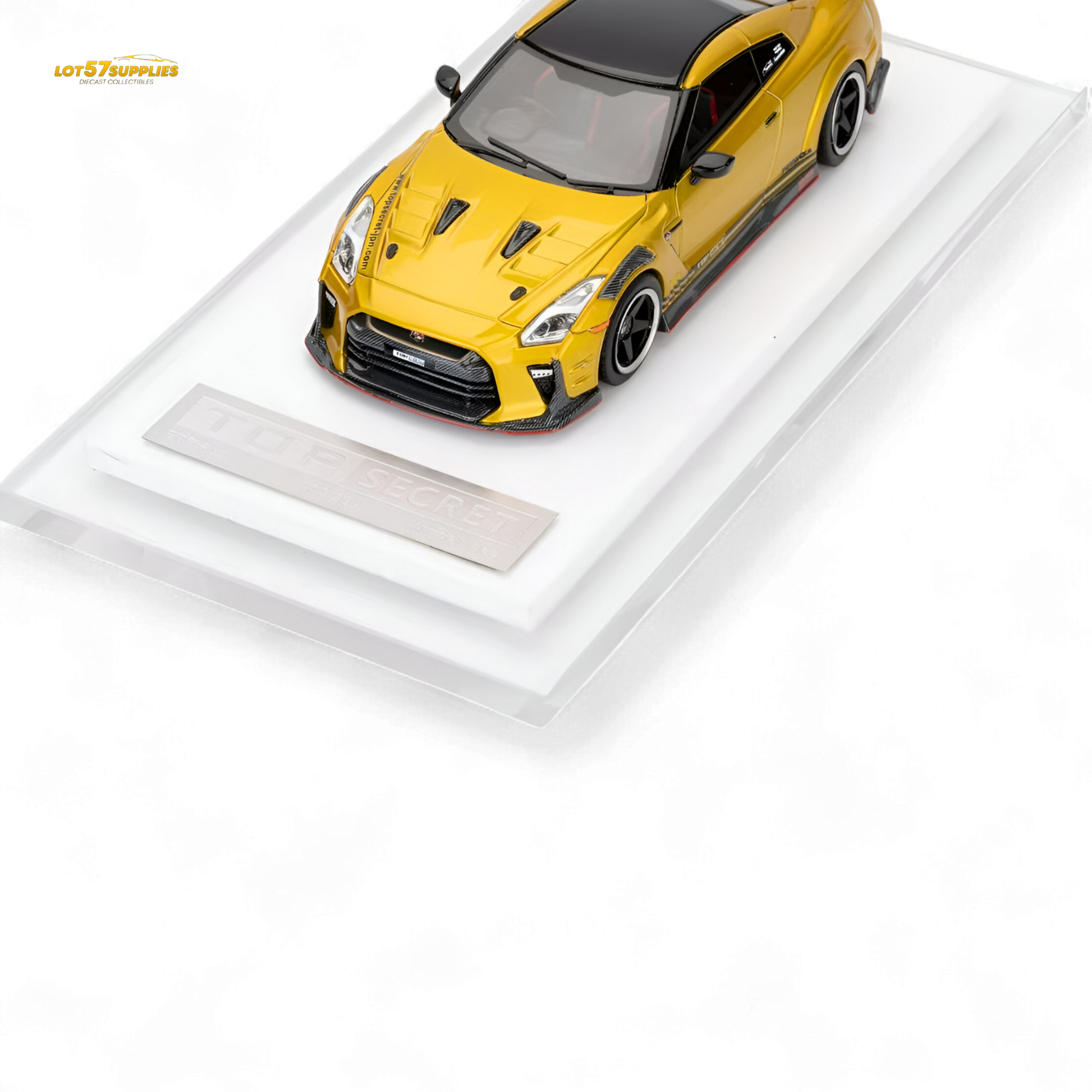 Miniature Nissan GT-R R35 model by Top Secret in 1:64 scale, detailed diecast car from Lot57Supplies Diecast Shop.
