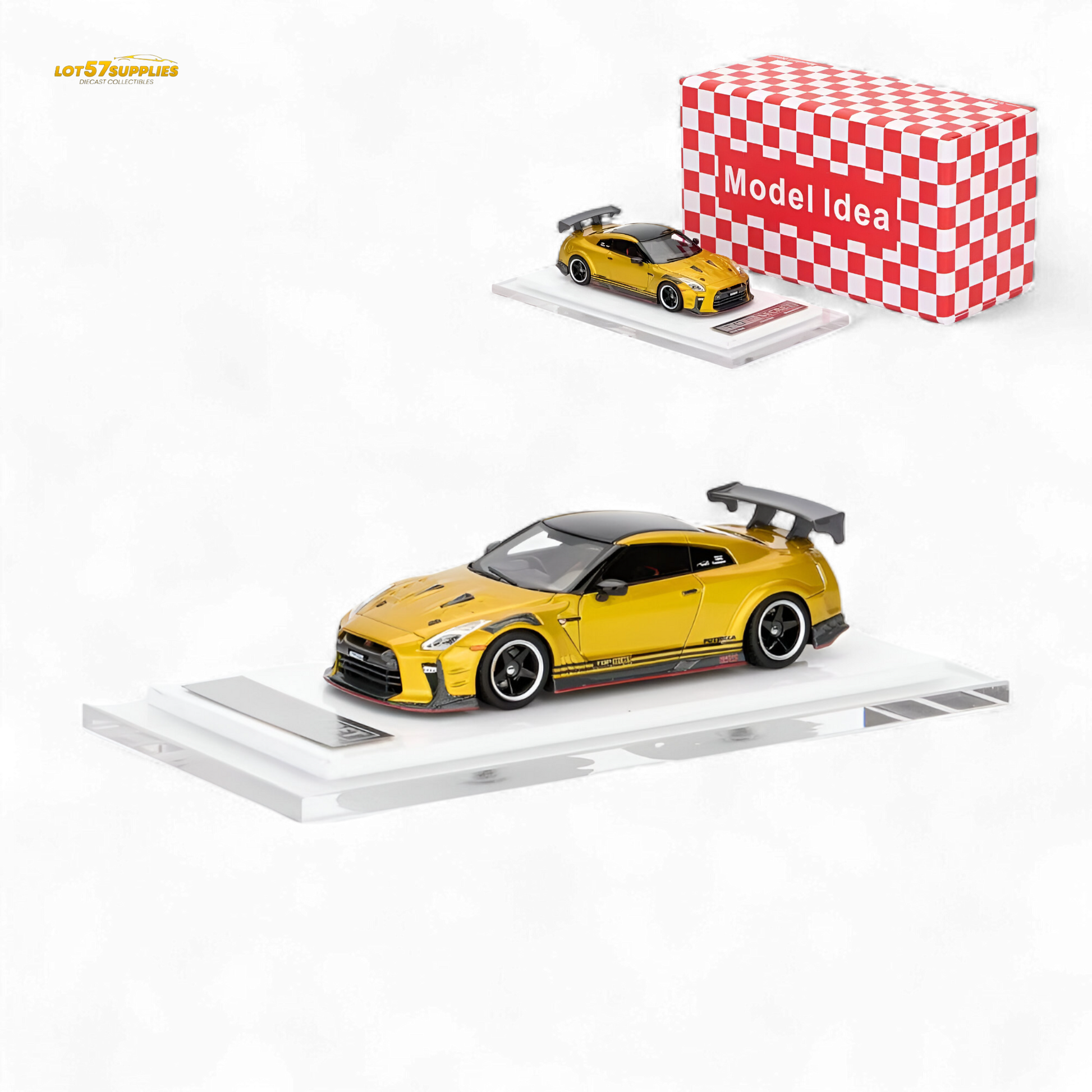 Nissan Model Idea GT-R R35 Top Secret modified 1:64 diecast car, detailed miniature collectible by Lot57Supplies Diecast Shop.