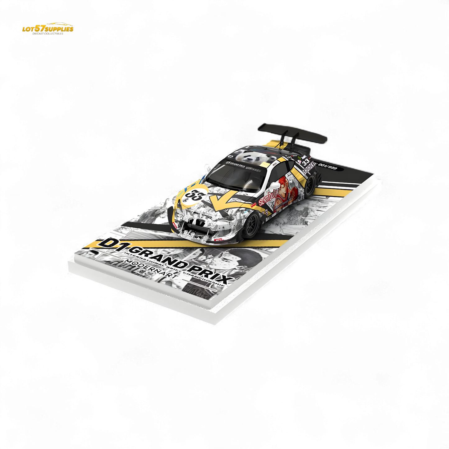 Diecast model of a Toyota 86 D1 Grand Prix car by Lot57Supplies Diecast Shop, shown in detailed close-up.