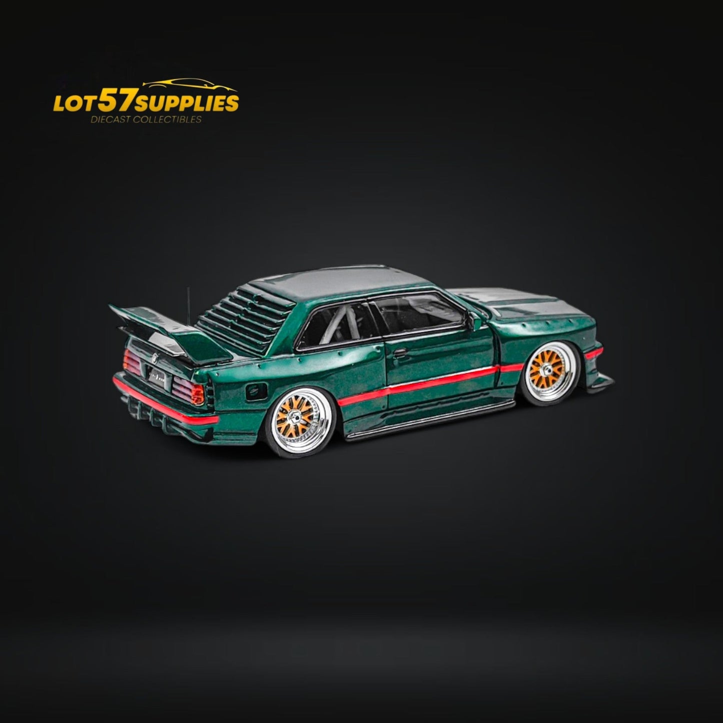 NA BMW E30 Wide-Body Green 1:64 - Evergreen Kings