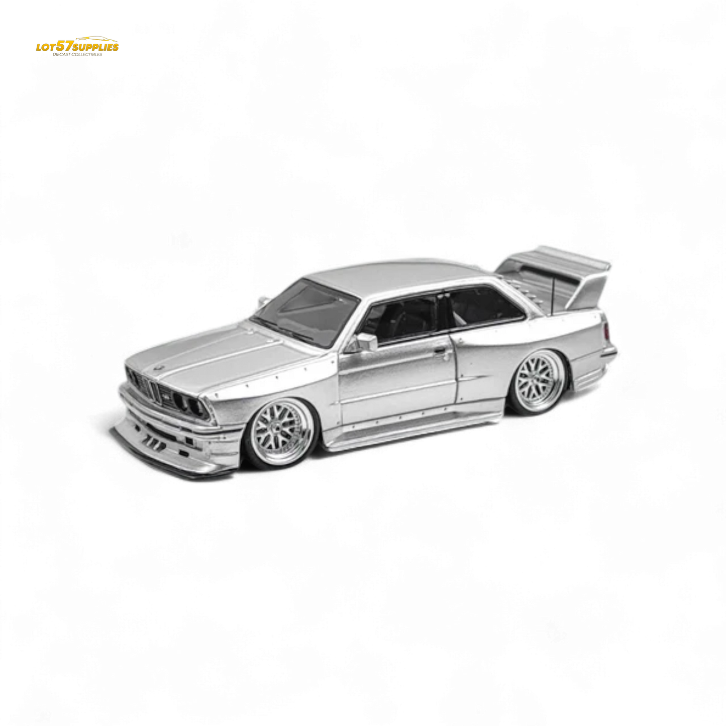 NA BMW E30 Wide-Body Silver 1:64 - Evergreen Kings