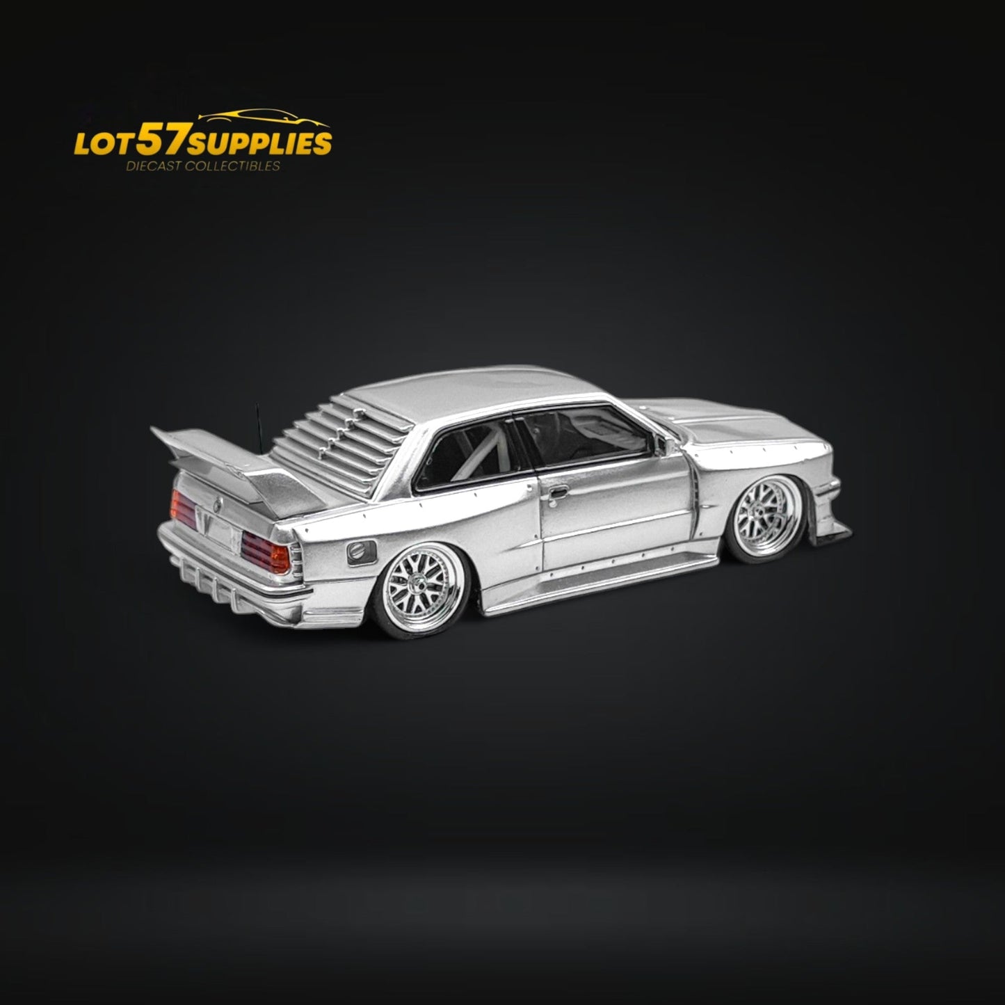 NA BMW E30 Wide-Body Silver 1:64 - Evergreen Kings