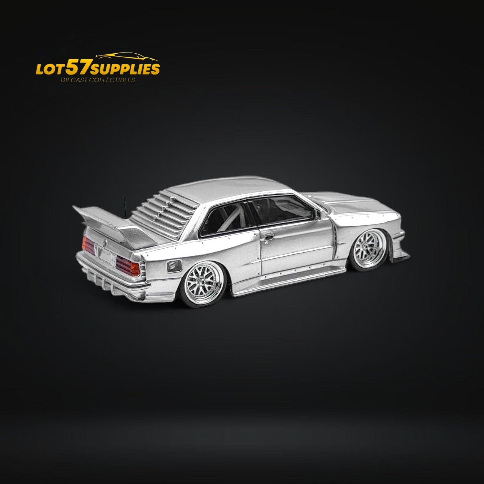 NA BMW E30 Wide-Body Silver 1:64 - Evergreen Kings