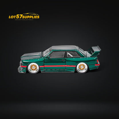 NA BMW E30 Wide-Body Green 1:64 - Evergreen Kings