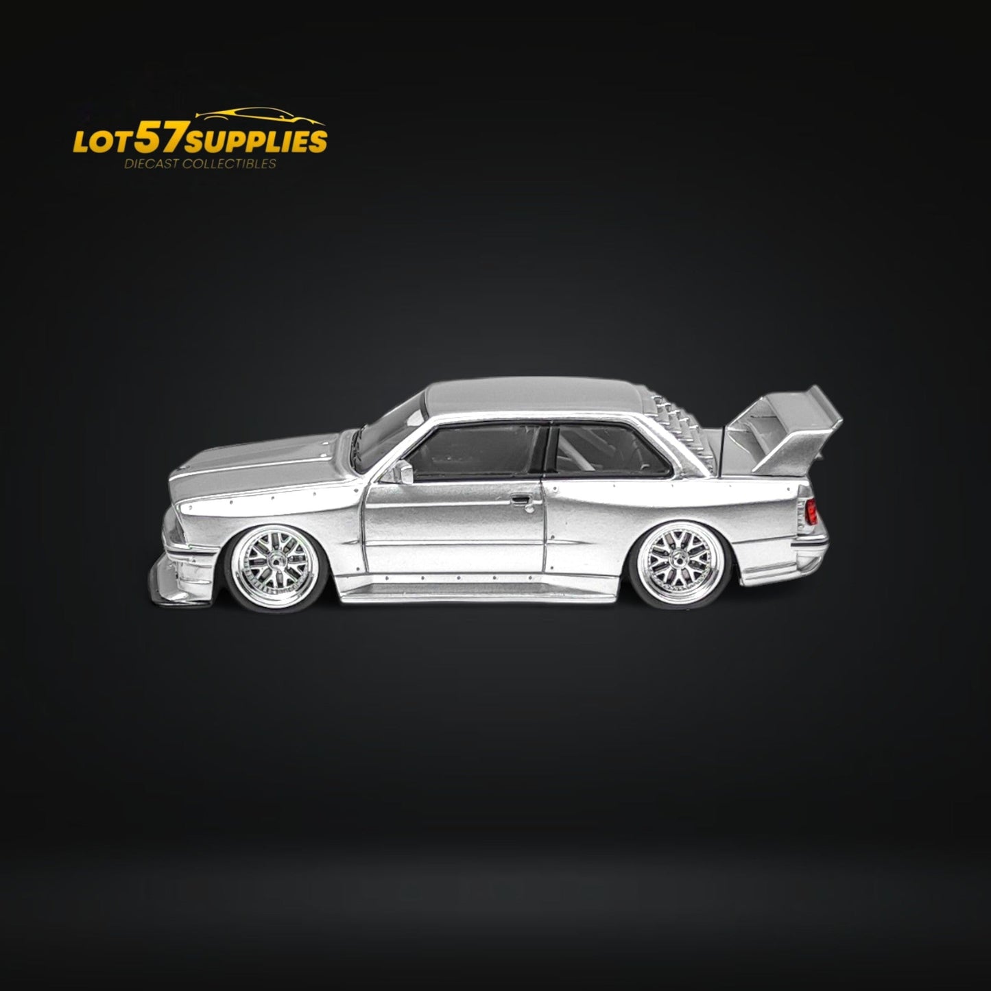 NA BMW E30 Wide-Body Silver 1:64 - Evergreen Kings