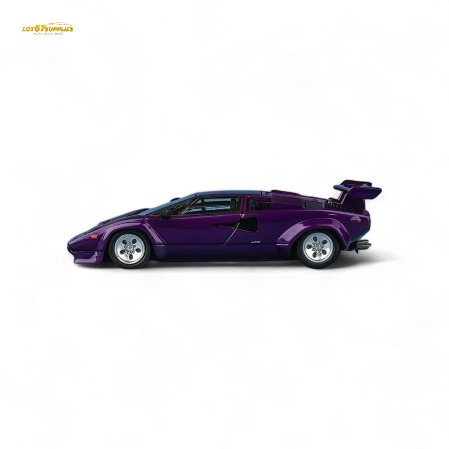 Findclassically Countach LP5000S Metallic Purple w/ Wing 1:64 - Evergreen Kings