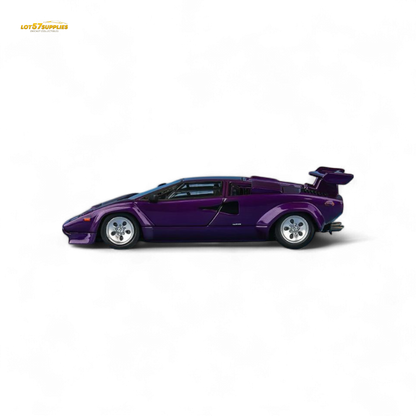 Findclassically Countach LP5000S Metallic Purple w/ Wing 1:64 - Evergreen Kings
