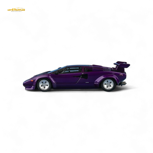 Findclassically Countach LP5000S Metallic Purple w/ Wing 1:64 - Evergreen Kings