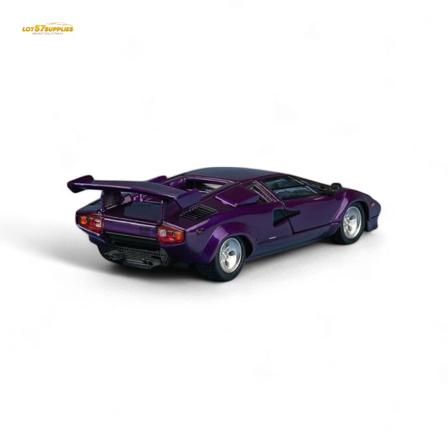 Findclassically Countach LP5000S Metallic Purple w/ Wing 1:64 - Evergreen Kings