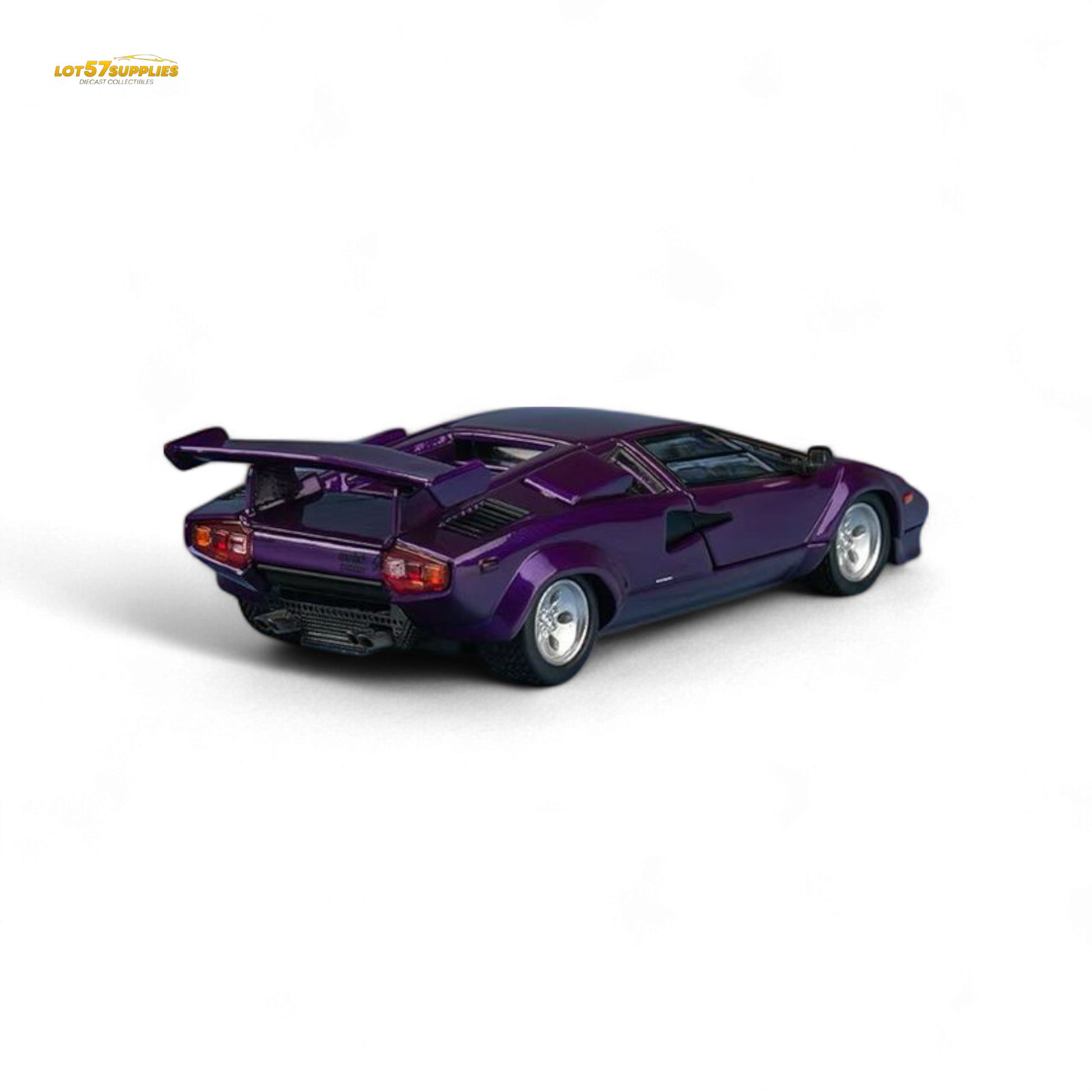 Findclassically Countach LP5000S Metallic Purple w/ Wing 1:64 - Evergreen Kings