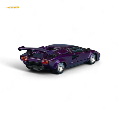 Findclassically Countach LP5000S Metallic Purple w/ Wing 1:64 - Evergreen Kings