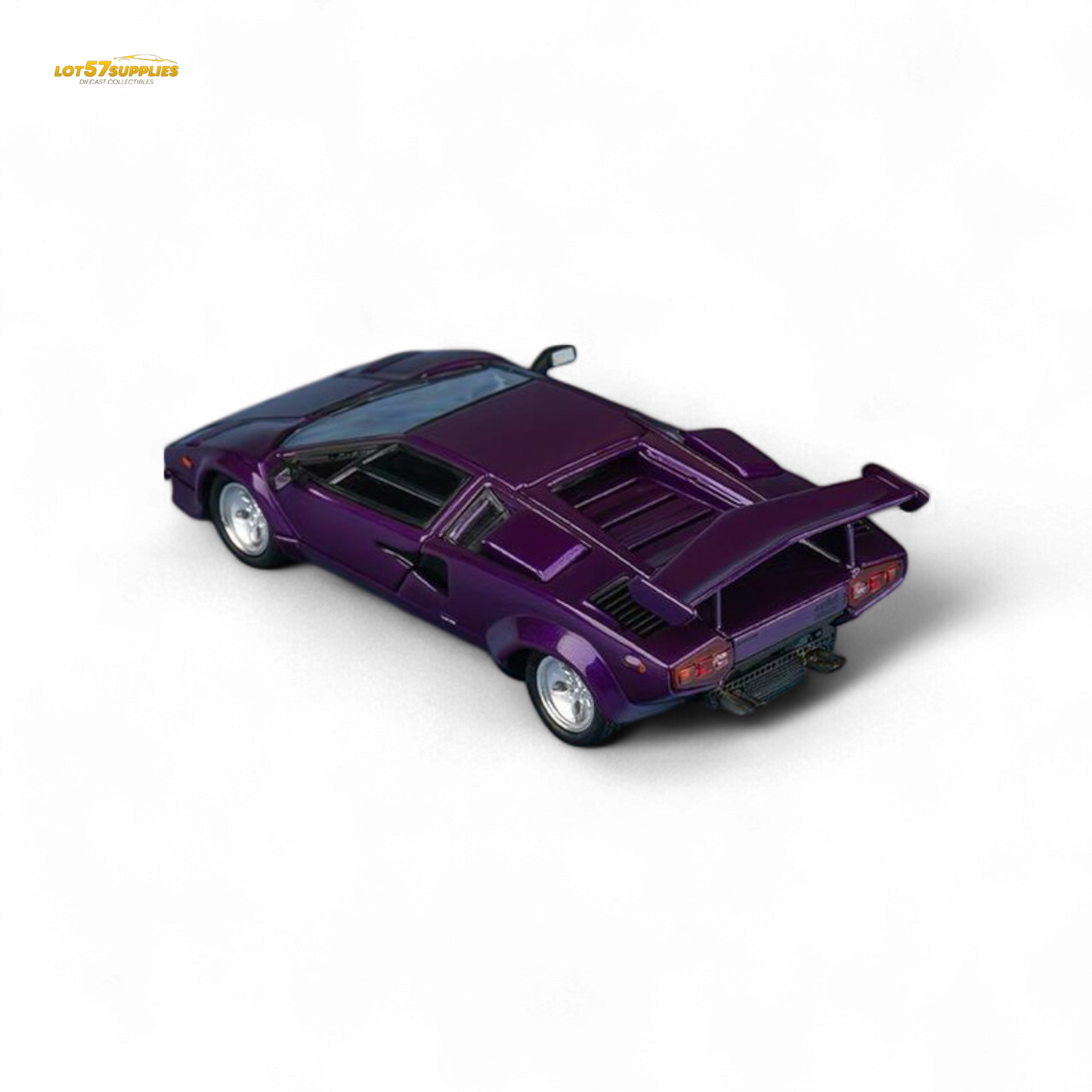 Findclassically Countach LP5000S Metallic Purple w/ Wing 1:64 - Evergreen Kings