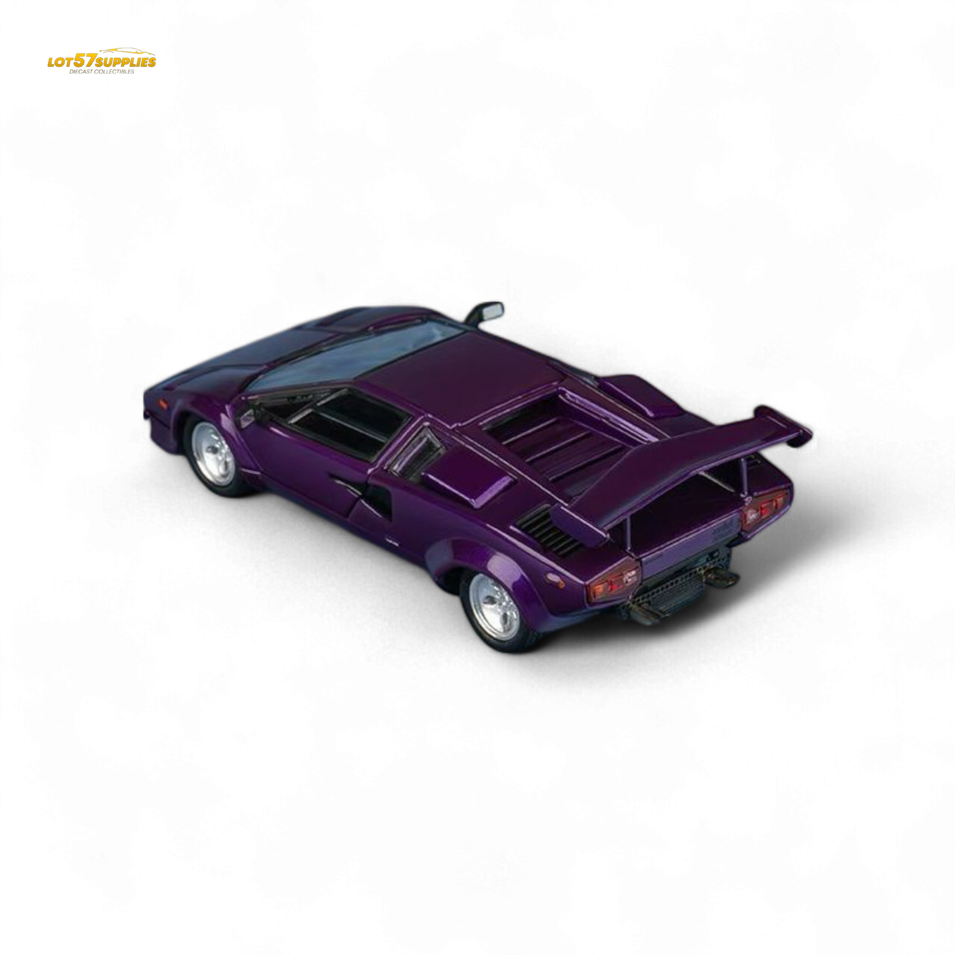 Findclassically Countach LP5000S Metallic Purple w/ Wing 1:64 - Evergreen Kings