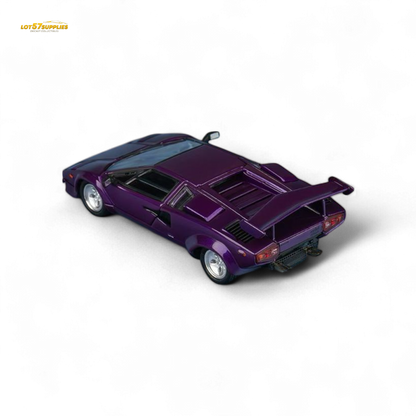 Findclassically Countach LP5000S Metallic Purple w/ Wing 1:64 - Evergreen Kings