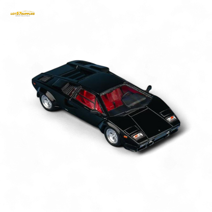 Metallic black Lamborghini Countach LP5000S diecast model car in 1:64 scale by Lot57Supplies Diecast Shop.