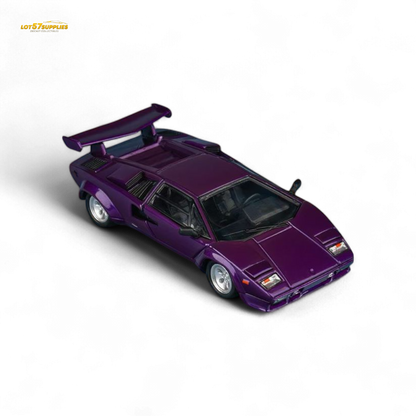 Findclassically Countach LP5000S Metallic Purple w/ Wing 1:64 - Evergreen Kings