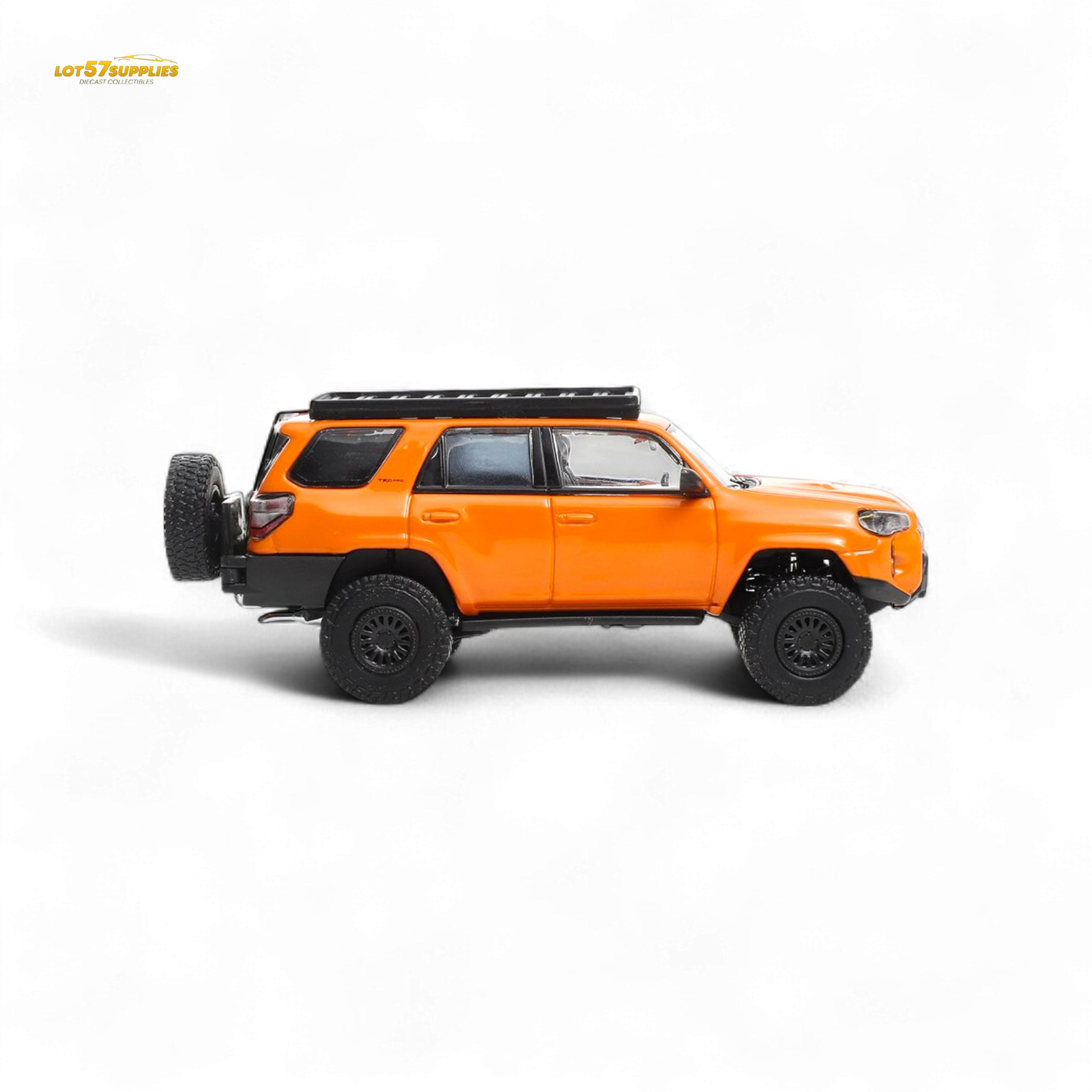 Orange GCD Toyota 4 Runner diecast model in 1:64 scale, detailed modified version from Lot57Supplies Diecast Shop.
