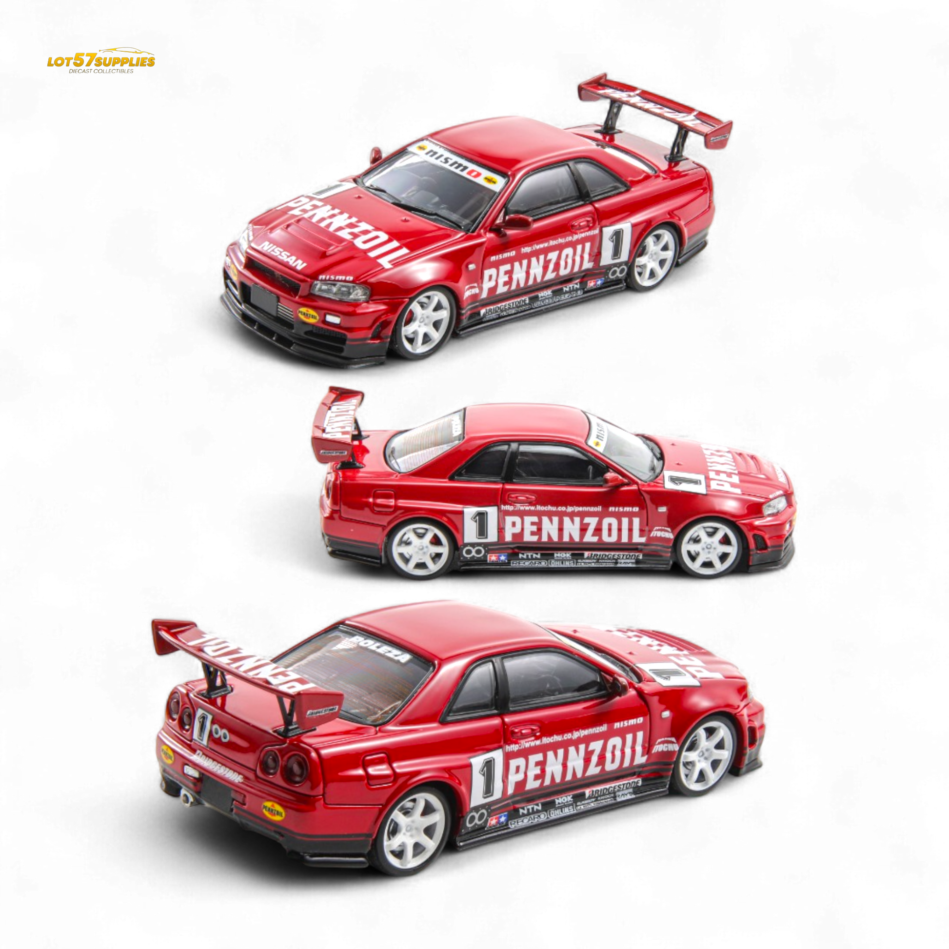 Fast Speed Skyline GT-R R34 Nismo Z-Tune Red 1:64 - Evergreen Kings