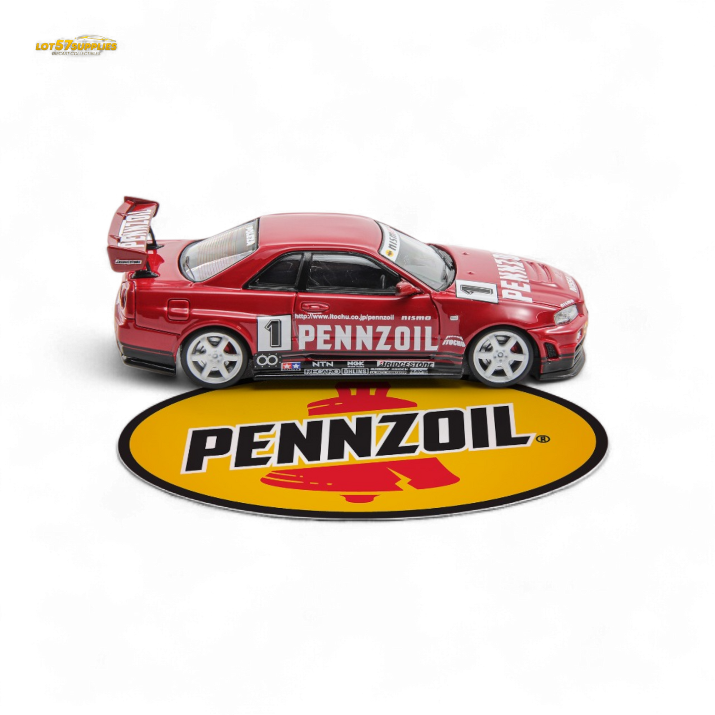 Fast Speed Skyline GT-R R34 Nismo Z-Tune Red 1:64 - Evergreen Kings