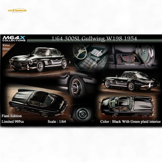 M64X Mercedes-Benz 300SL W198 1954 Final Edition Black 1:64 - Evergreen Kings