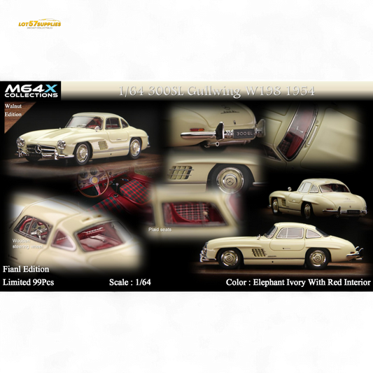 M64X Mercedes-Benz 300SL W198 1954 Final Edition Elephant Ivory 1:64 - Evergreen Kings