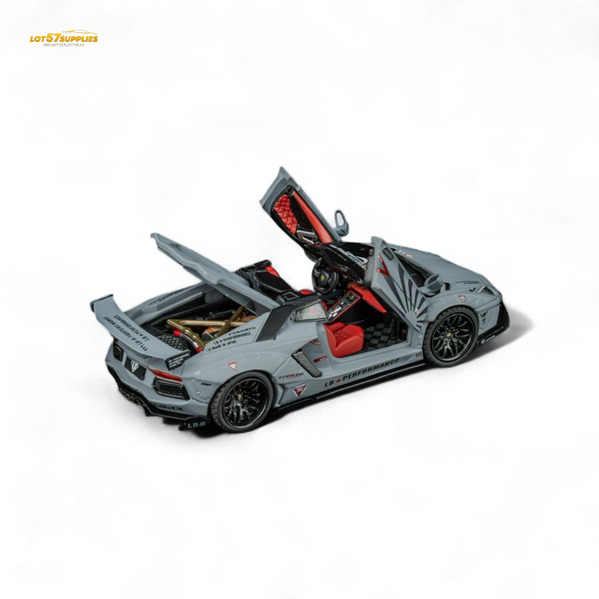 Diecast Lamborghini LP720-4 Roadster TPC Rhino Model in wide-body design, 1:64 scale, detailed miniature collectible.