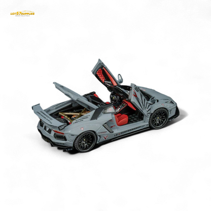 Diecast Lamborghini LP720-4 Roadster TPC Rhino Model in wide-body design, 1:64 scale, detailed miniature collectible.