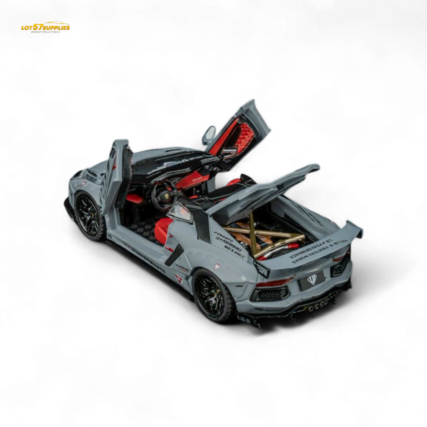 Diecast model of Lamborghini LP720-4 Roadster by TPC Rhino, 1:64 scale, wide-body Lamborghini diecast car with detailed features