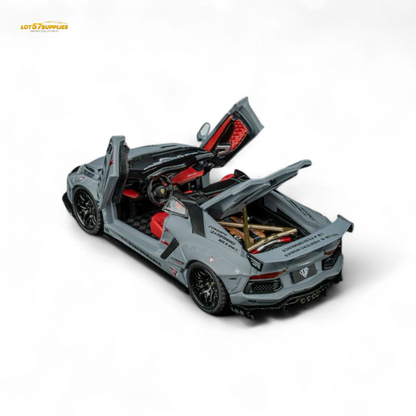 Diecast model of Lamborghini LP720-4 Roadster by TPC Rhino, 1:64 scale, wide-body Lamborghini diecast car with detailed features