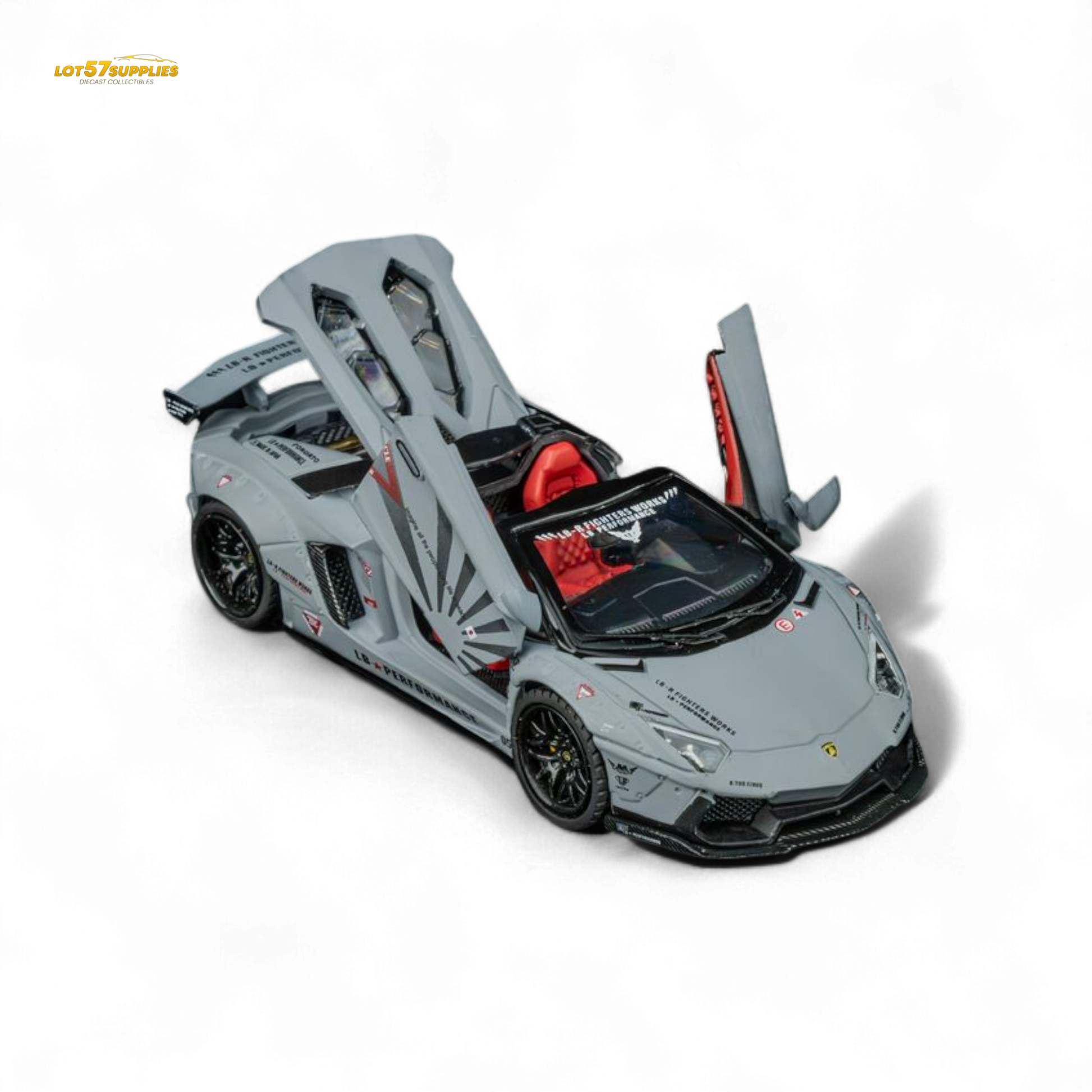 Diecast Lamborghini LP720-4 Roadster TPC Rhino Model by Lot57Supplies, 1:64 scale, detailed wide-body Lamborghini replica.