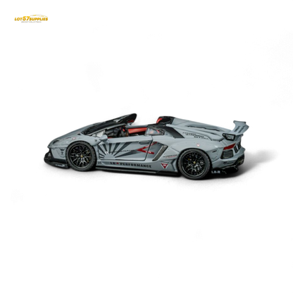 Diecast Lamborghini LP720-4 Roadster TPC Rhino Model in wide-body design, 1:64 scale, detailed red toy car.