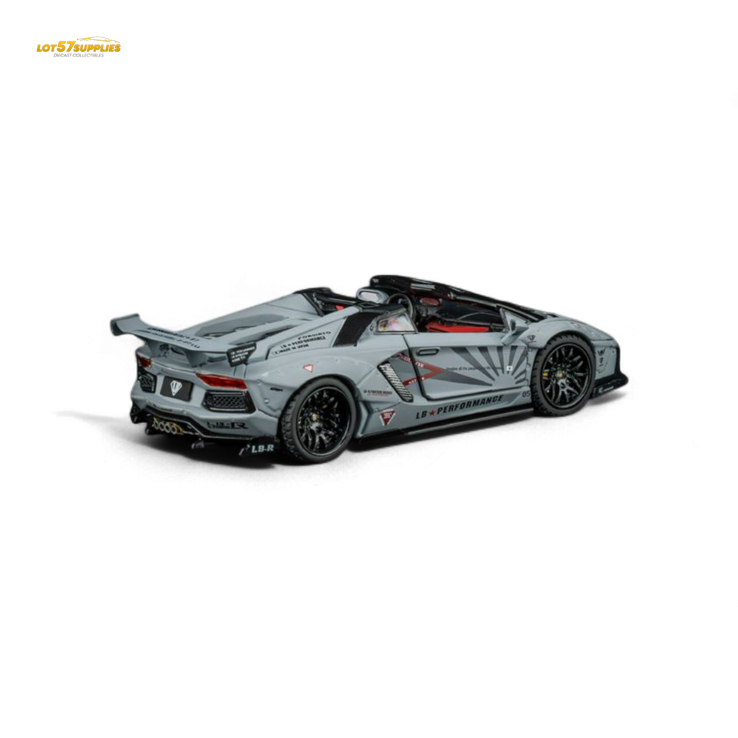 Diecast Lamborghini LP720-4 Roadster wide-body model in 1:64 scale by Lot57Supplies Diecast Shop, detailed orange Lamborghini toy car