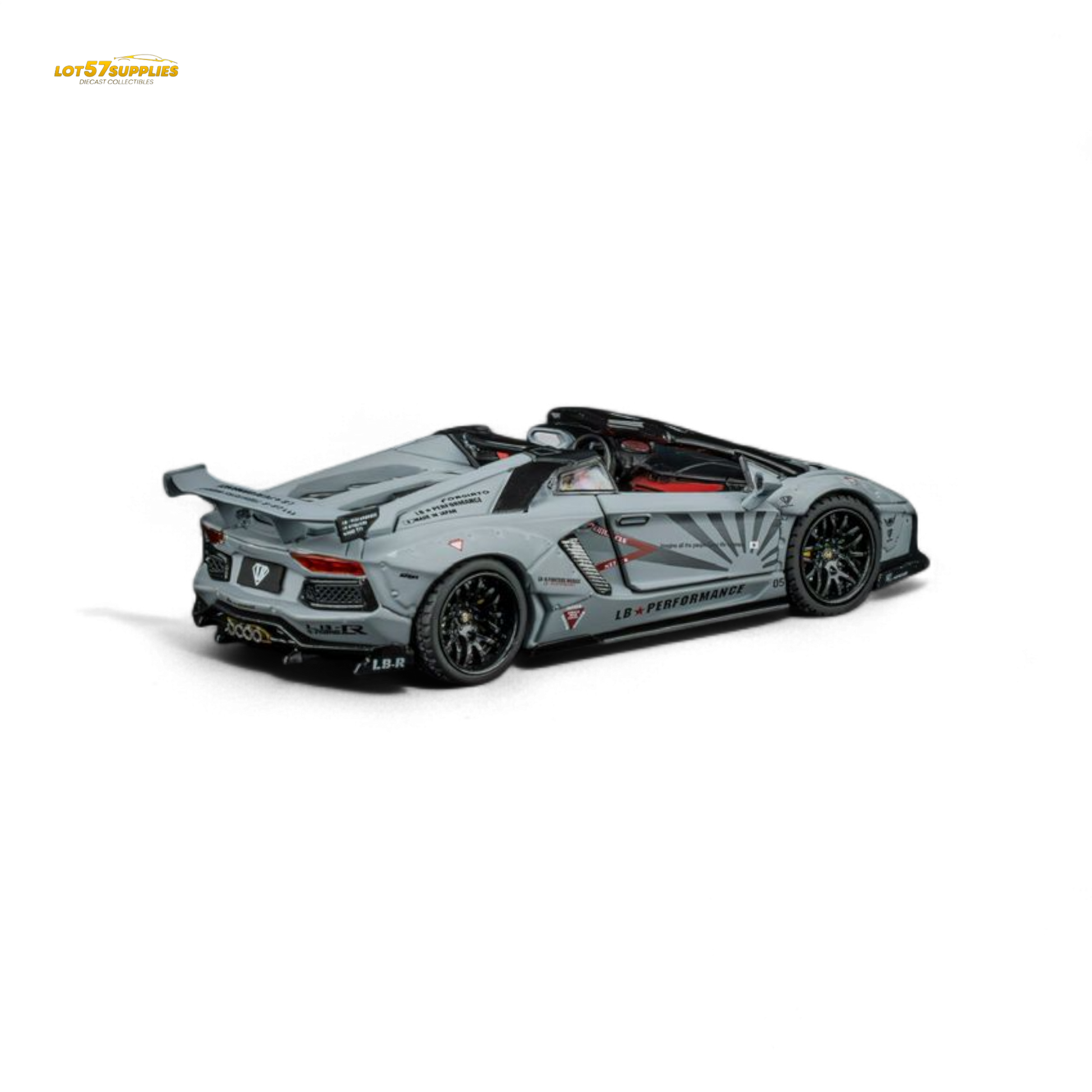 Diecast Lamborghini LP720-4 Roadster wide-body model in 1:64 scale by Lot57Supplies Diecast Shop, detailed orange Lamborghini toy car