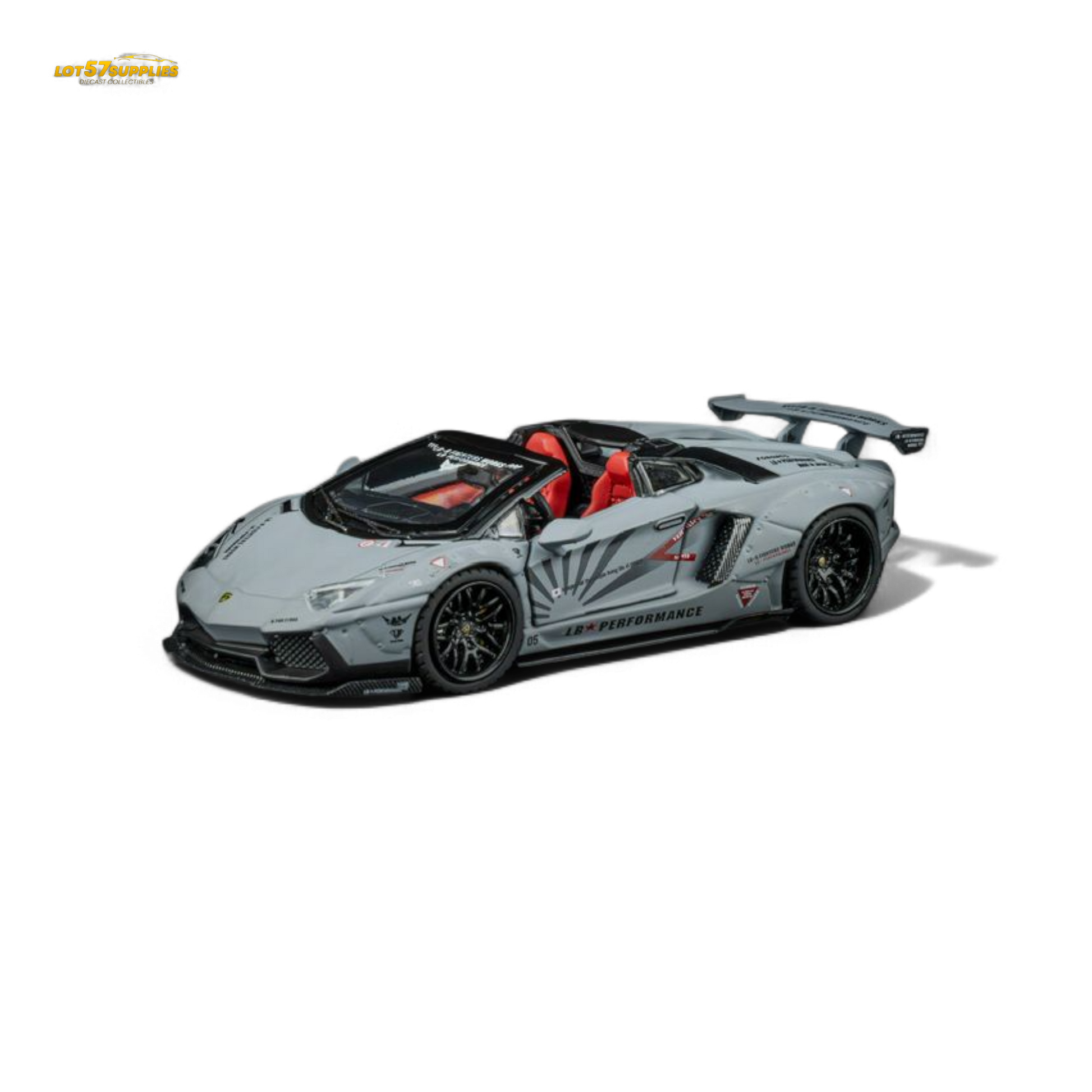 Diecast Lamborghini LP720-4 Roadster TPC Rhino Model in wide-body design, 1:64 scale, detailed collectible by Lot57Supplies.