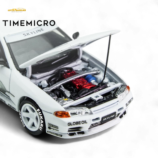 (Pre-Order) TimeMicro Skyline GT-R R32 Los Santos Drift - White 1:64 - Evergreen Kings