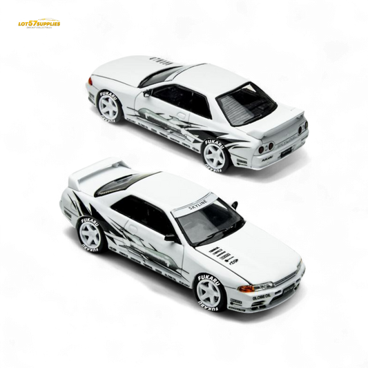 (Pre-Order) TimeMicro Skyline GT-R R32 Los Santos Drift - White 1:64 - Evergreen Kings