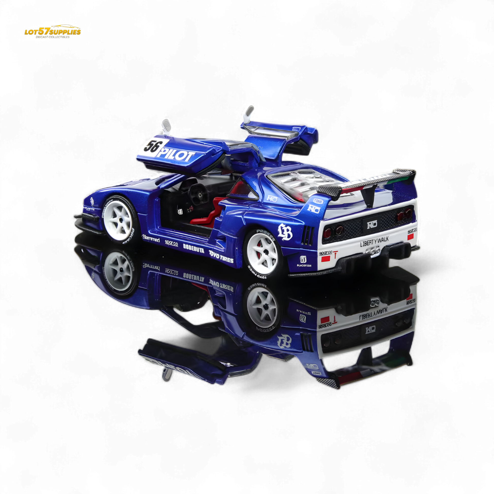 Demon King Auto Ferrari F40 LB-Works Wide-Body PILOT Livery 1:64 - Evergreen Kings