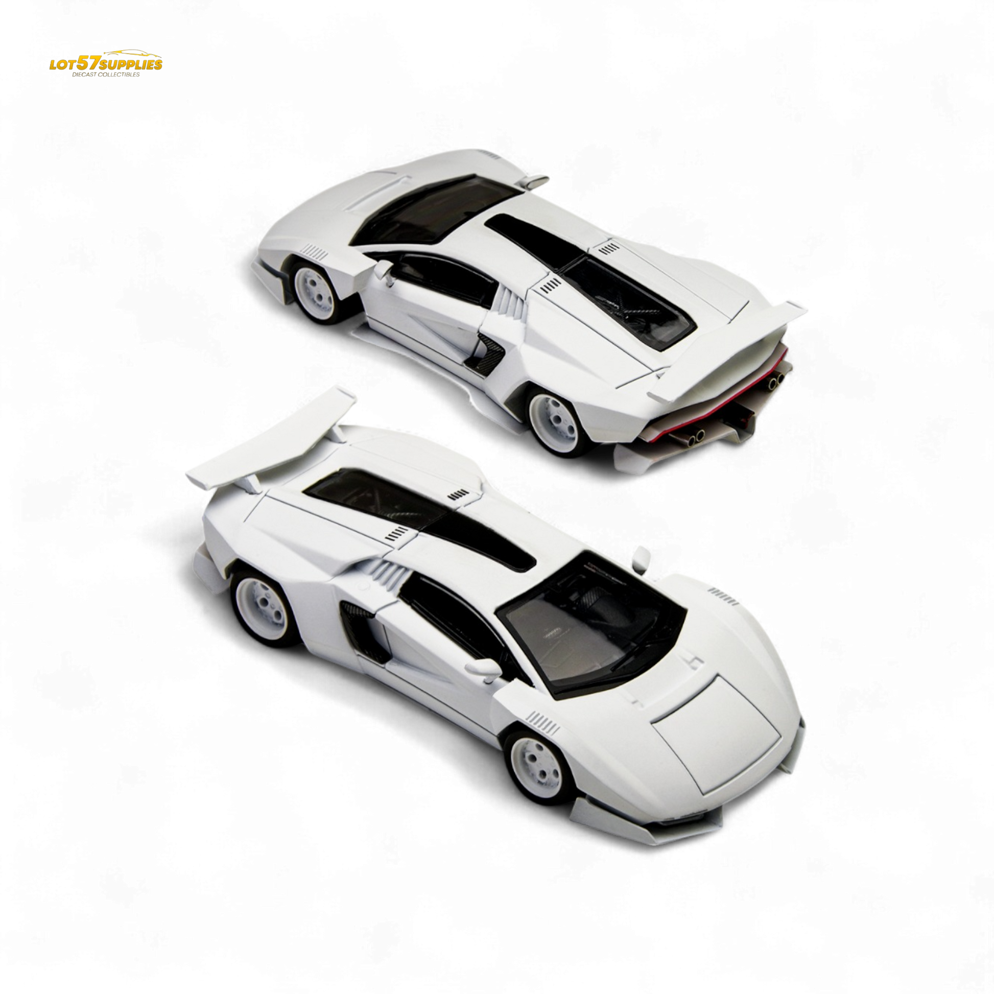 TimeMicro Countach V Ver. Mechanic White 1:64 - Evergreen Kings