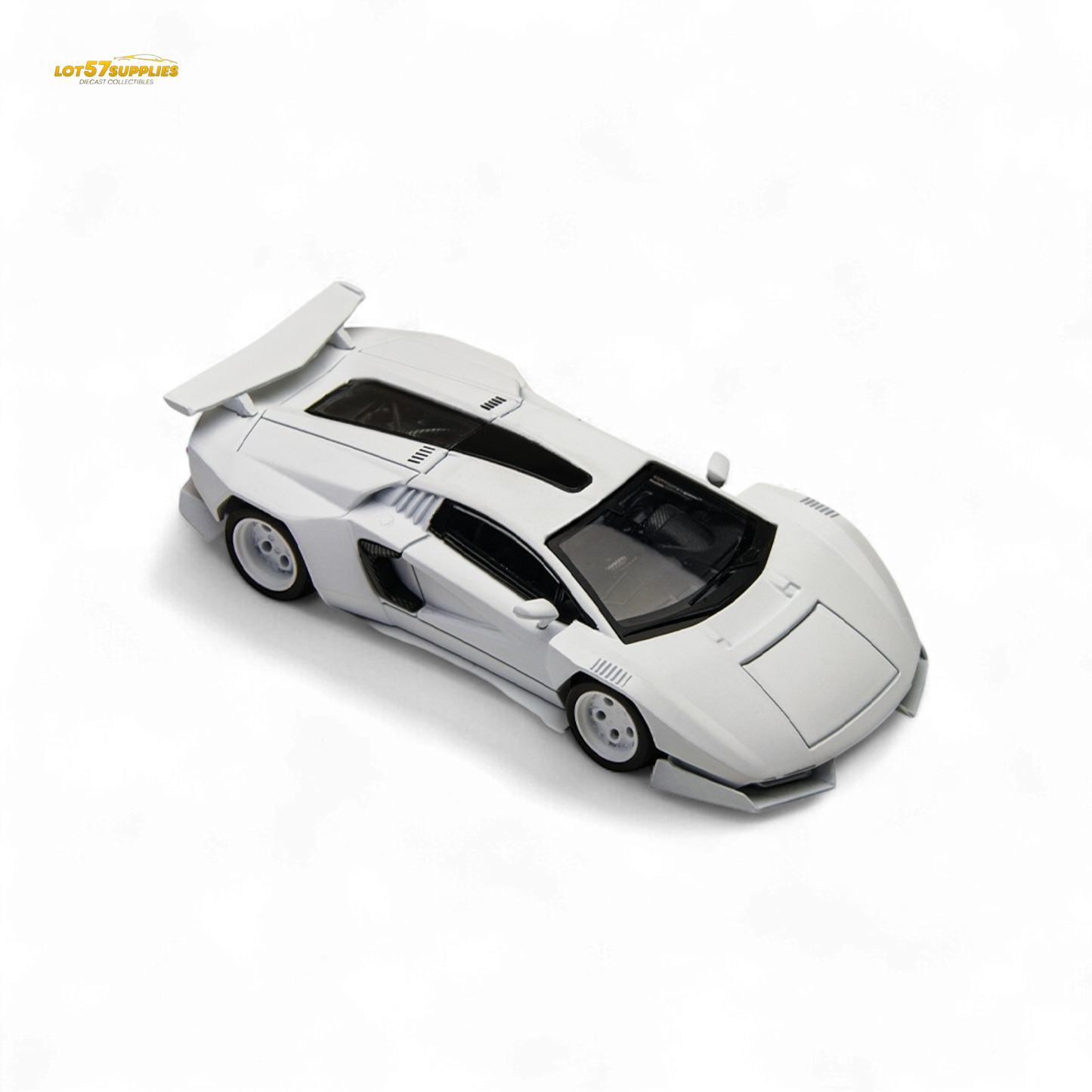 TimeMicro Countach V Ver. Mechanic White 1:64 - Evergreen Kings
