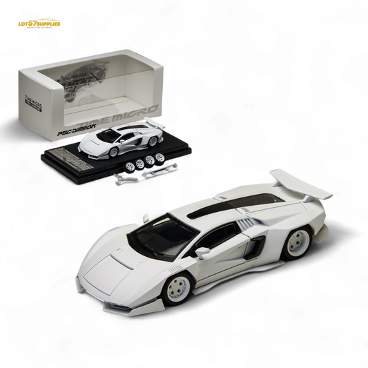 TimeMicro Countach V Ver. Mechanic White 1:64 - Evergreen Kings