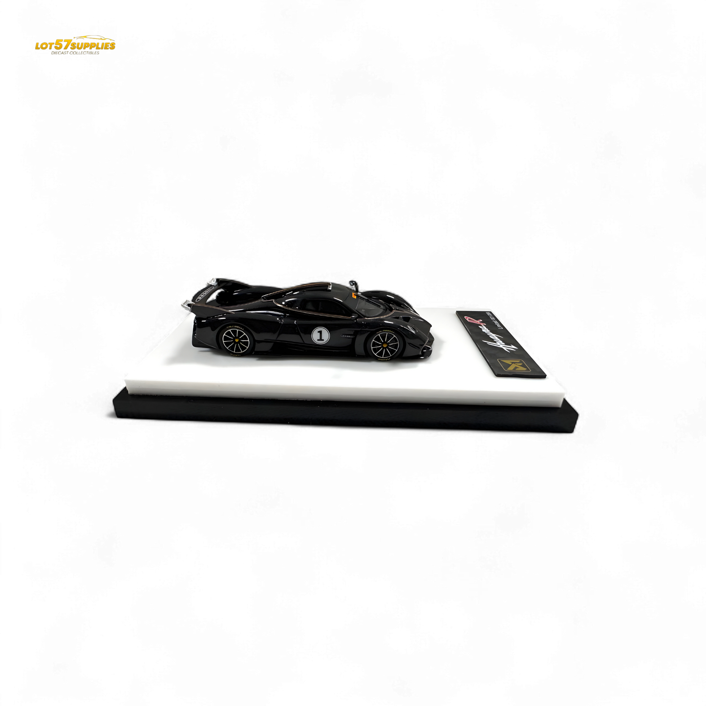 Black carbon Pagani Huayra R diecast model in 1:64 scale, detailed replica from Lot57Supplies Diecast Shop