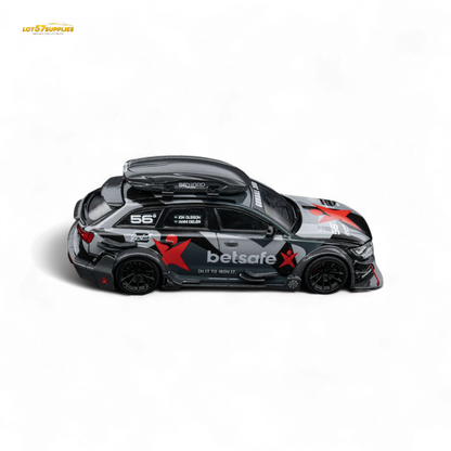 Detailed image of Lot57Supplies Diecast Shop's 1:64 scale DCM Audi RS6 C7 DTM Betsafe Gumball 3000 model vehicle.
