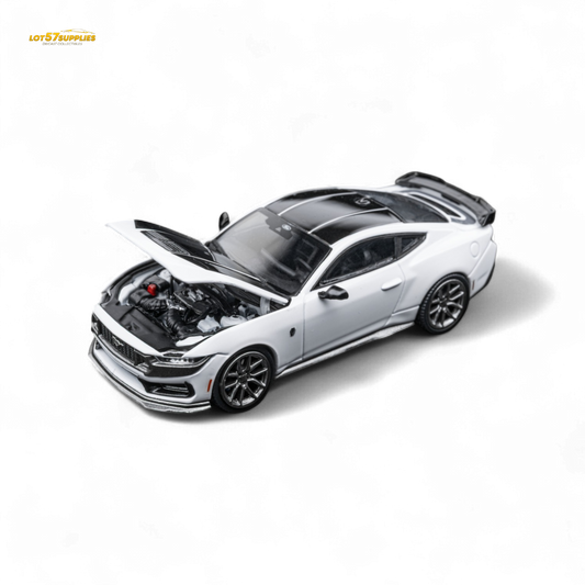 DCM Mustang Dark Horse Crystal White 1:64 - Evergreen Kings